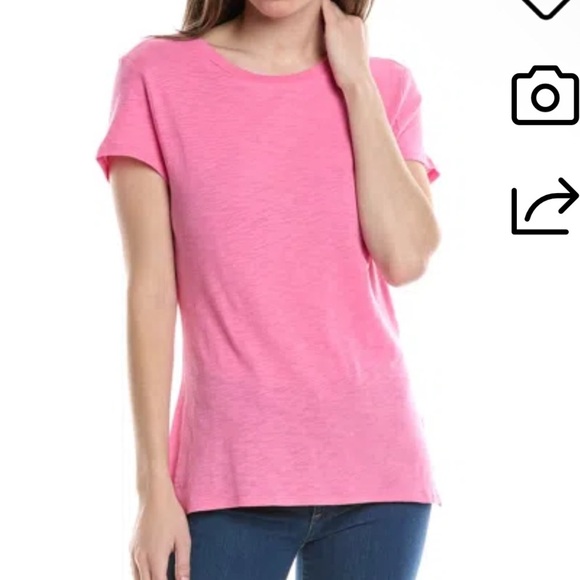 Three dots Crewneck tshirt in Aurora pink size small - Picture 1 of 6